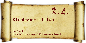 Kirnbauer Lilian névjegykártya